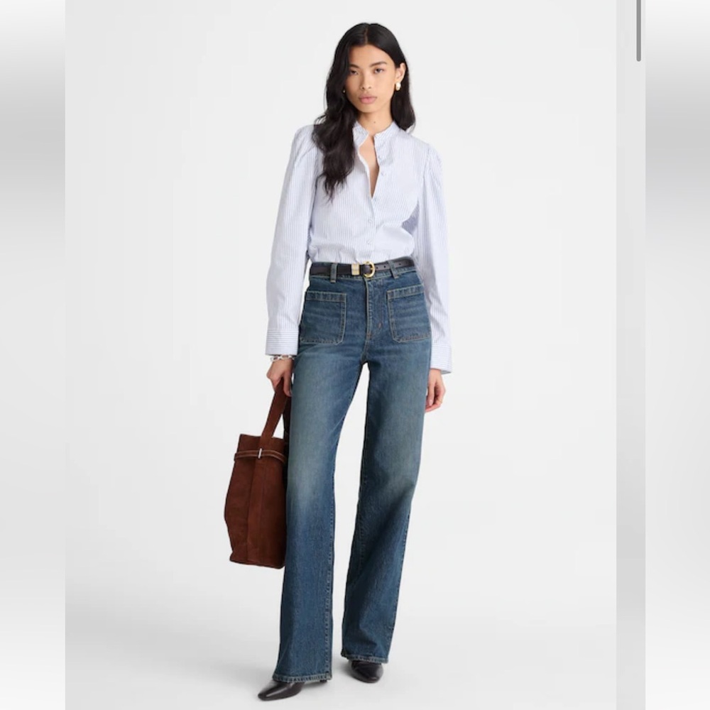 Madewell The Tall Emmett Wide-Leg Full Length Jean: Patch Pocket Edition 28T NWT